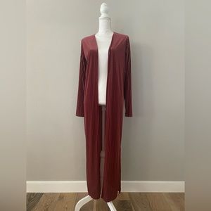 *NWOT* Three Bird Nest boutique ribbed velour rust kimono. Size small.